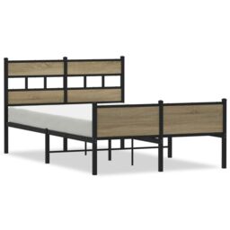 Berkfield Home Bed Frame without Mattress Sonoma Oak 120x200 cm Engineered Wood in Brown - Size: Small Double - thumbnail 2