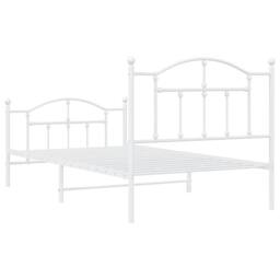 Berkfield Home Metal Bed Frame with Headboard & Footboard White 100x190 cm - thumbnail 8