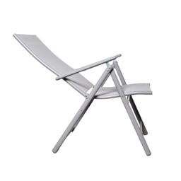 Samuel Alexander Outdoor Garden Patio Multi Position Reclining Folding Chair in Grey - thumbnail 2
