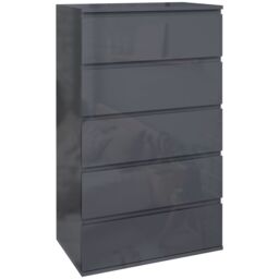 HOMCOM Bedroom Chest of Drawers, Modern Drawers Dresser, Drawer Unit in Grey - thumbnail 2