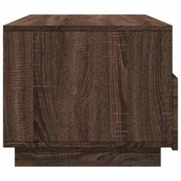 Berkfield Home Modern Coffee Table with LED Lights Brown Oak 90x49x40 cm - Size: 90 x 49 x 40 cm - thumbnail 7