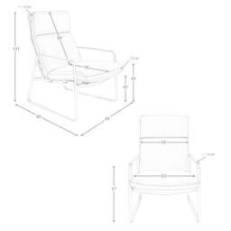 Angel Cerda Camel Cowhide Leather Armchair with Gold Stainless - thumbnail 7