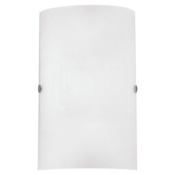 Loops Wall Light Colour Satin Nickel Shade White Satinized Glass Bulb E14 1x60W in Metallics