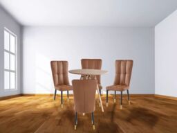 Hygrad Built to Survive Set of 2 Dining Chairs Modern Leather High Back Sturdy Chrome Legs Office/Cafe/Hotel in Brown - thumbnail 5