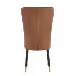 Hygrad Built to Survive Set of 2 Dining Chairs Modern Leather High Back Sturdy Chrome Legs Office/Cafe/Hotel in Brown - thumbnail 4