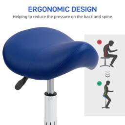 STILVORA Adjustable Salon Stool with Wheels in Blue - thumbnail 9