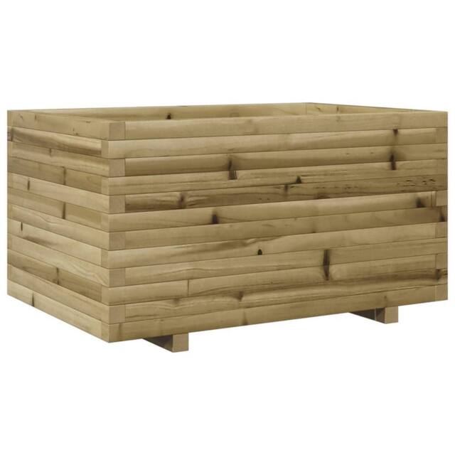 Berkfield Home Garden Planter 90x60x49.5 cm Impregnated Wood Pine in Light Brown - image 1