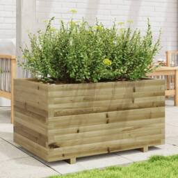 Berkfield Home Garden Planter 90x60x49.5 cm Impregnated Wood Pine in Light Brown - thumbnail 3