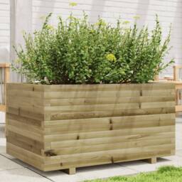 Berkfield Home Garden Planter 90x60x49.5 cm Impregnated Wood Pine in Light Brown - thumbnail 2