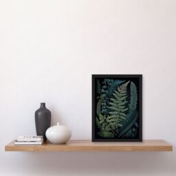 Artery8 Leaf Illustration Fern Fronds Ernst Haeckel Style Artwork Framed Wall Art Print A4 in Black - thumbnail 2