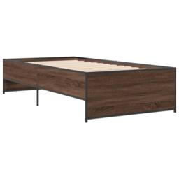 Berkfield Home Bed Frame without Mattress Brown Oak 75x190 cm Small Single - thumbnail 3