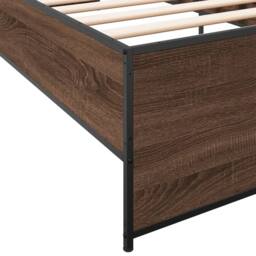 Berkfield Home Bed Frame without Mattress Brown Oak 75x190 cm Small Single - thumbnail 7