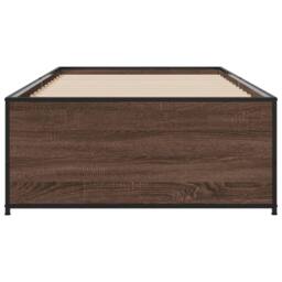 Berkfield Home Bed Frame without Mattress Brown Oak 75x190 cm Small Single - thumbnail 4