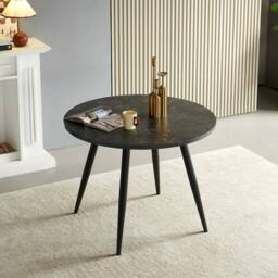 SONARA Black Marble 4 Seater Dining Table With 4 Velvet Chairs Sets in Orange - thumbnail 9