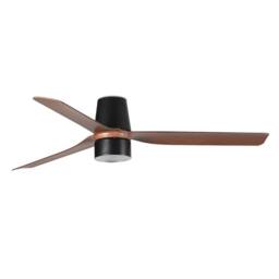 Netlighting Punt Tub 132cm TEK LED Ceiling Fan Matt Black Walnut Blades 3000K - thumbnail 1