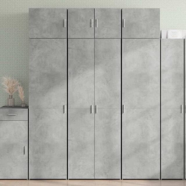 Berkfield Home Storage Cabinet Concrete Grey 70x42.5x225 cm Engineered Wood - image 1