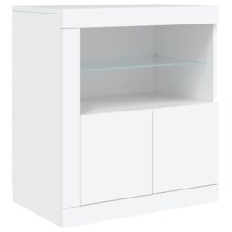 Berkfield Home Sideboard with LED Lights White 202x37x67 cm - Size: 202 x 37 x 67 cm - thumbnail 9