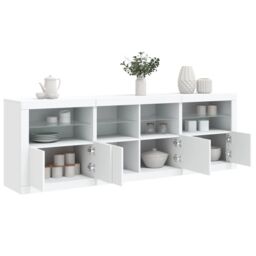 Berkfield Home Sideboard with LED Lights White 202x37x67 cm - Size: 202 x 37 x 67 cm - thumbnail 4