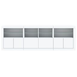 Berkfield Home Sideboard with LED Lights White 202x37x67 cm - Size: 202 x 37 x 67 cm - thumbnail 6