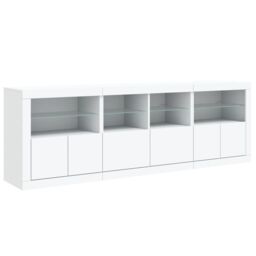 Berkfield Home Sideboard with LED Lights White 202x37x67 cm - Size: 202 x 37 x 67 cm - thumbnail 5