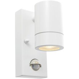 Loops Outdoor IP44 Wall Downlight with PIR Sensor - 7W GU10 LED - Gloss White - thumbnail 1