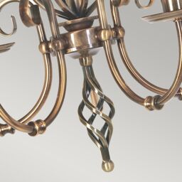 Netlighting Artisan 5 Light Chandelier Aged Brass Finish E14 in Yellow - thumbnail 3