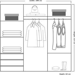 Sliding Wardrobes 4U Modern Sliding Wardrobe with LED Light W250cm x H217 x D62cm in Green - thumbnail 3