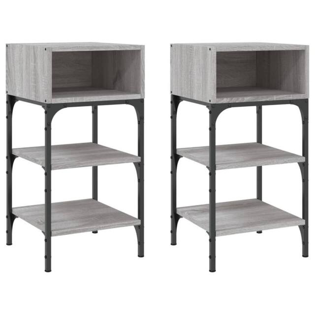 Berkfield Home Bedside Tables 2 pcs Grey Sonoma 35x34.5x70 cm Engineered Wood - image 1