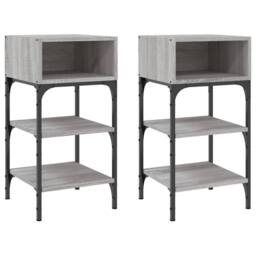 Berkfield Home Bedside Tables 2 pcs Grey Sonoma 35x34.5x70 cm Engineered Wood - thumbnail 1