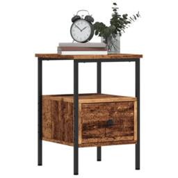 Berkfield Home Bedside Cabinet Old Wood 34x36x50 cm Engineered Wood in Brown - Size: 34 x 36 x 50 cm - thumbnail 3