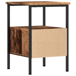 Berkfield Home Bedside Cabinet Old Wood 34x36x50 cm Engineered Wood in Brown - Size: 34 x 36 x 50 cm - thumbnail 7