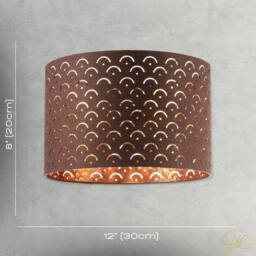 Happy Homewares Chocolate Brown Cotton Fabric Lamp Shade with Geometric Arch Pattern - Size: 12 inches - thumbnail 7