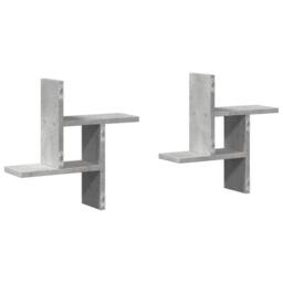 Berkfield Home Durable Wall Shelves 2 pcs Concrete Grey 38x12x38 cm Engineered Wood - Size: 38 x 12 x 38 cm - thumbnail 6