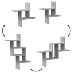 Berkfield Home Durable Wall Shelves 2 pcs Concrete Grey 38x12x38 cm Engineered Wood - Size: 38 x 12 x 38 cm - thumbnail 7
