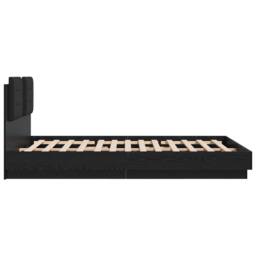 Berkfield Home Bed Frame with Headboard Black Oak 120 x 200 cm Engineered Wood - thumbnail 7