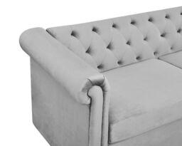 Home Detail Ascot Chesterfield 3 Seater Velvet Sofa in Grey - thumbnail 5