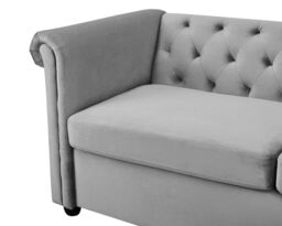 Home Detail Ascot Chesterfield 3 Seater Velvet Sofa in Grey - thumbnail 3