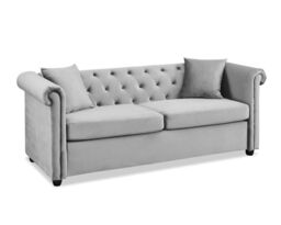 Home Detail Ascot Chesterfield 3 Seater Velvet Sofa in Grey