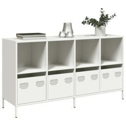 Berkfield Home Sideboard White 135x39x73.5 cm Cold-rolled Steel