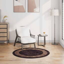 Berkfield Home Rug Washable 120 cm Black & Gold Anti Slip - Size: 100 cm diameter - thumbnail 2