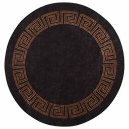 Berkfield Home Rug Washable 120 cm Black & Gold Anti Slip - Size: 100 cm diameter - thumbnail 3