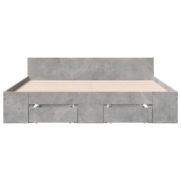 Berkfield Home Bed Frame with Drawers without Mattress Concrete Grey 120x200 cm - Size: Small Double - thumbnail 4
