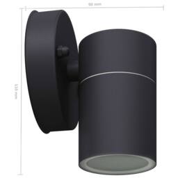 Berkfield Home Outdoor LED Wall Lights 2 pcs Stainless Steel Downwards in Black - thumbnail 6