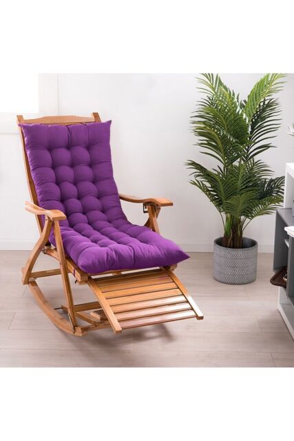 Living and Home Dark Purple Soft Comfortable Lounge Chair Cushion, 125cmW x 48cmD - Size: 125 cmW x 48 cmD