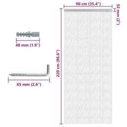 Berkfield Home Chain Door Fly Screen 90x220 cm Aluminium in Silver - thumbnail 5