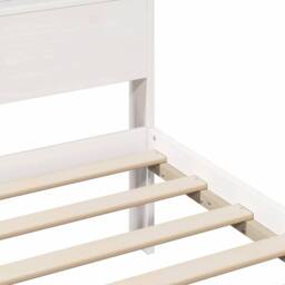 Berkfield Home Modern Bed Frame with Headboard White 200 x 200 cm Solid pine wood - thumbnail 8
