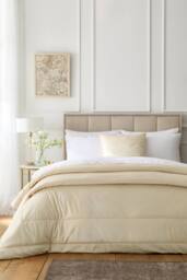 Appletree 'Harlan' Velvet Filled Cushion in Cream - Size: 55 cm x 55 cm - thumbnail 3
