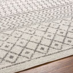 Livabliss Elaziz-Geometric Grey White Beige Taupe Global Living Dining Bedroom Rug in Charcoal - Size: 200 cm x 275 cm - thumbnail 3