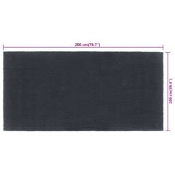 Berkfield Home Durable Door Mat Dark Grey 100x200 cm Tufted Coir - thumbnail 7