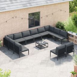 Berkfield Home Garden Sofa Set 12 pcs Anthracite Steel - thumbnail 3